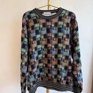 VINTAGE RARE 90’s Jhane Barnes Floppy Disc Wool Blend Pullover Sweater Men’s
